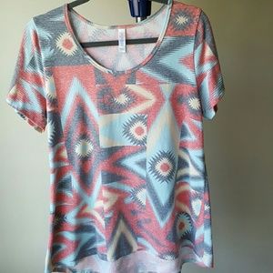 Southwest Print Cotton blend Classic Tee-Large